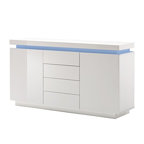 EEC A+, loftscape Buffet Emblaze IV (éclairage fourni) - Blanc brillant - Largeur : 150 cm EEC A+, loftscape Buffet Emblaze IV (éclairage fourni) - Blanc brillant - Largeur : 150 cm