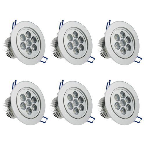 6er Auralum® 7W 650Lm Blanc Chaud LED Plafond Rond Encastré Lampe Spot (Blanc Chaud 7W) 6er Auralum® 7W 650Lm Blanc Chaud LED Plafond Rond Encastré Lampe Spot (Blanc Chaud 7W)