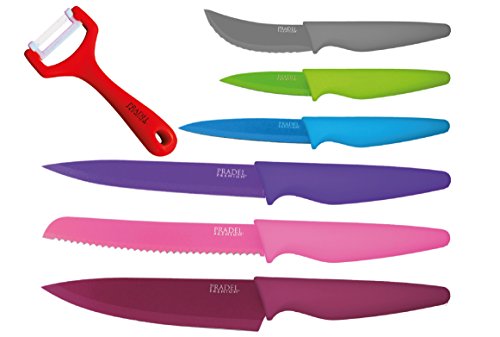 Pradel Premium 928/ASSORT1 Set de 6 Couteaux Revêtement Céramique et Éplucheur Acier Inoxydable Coloris Aléatoire Pradel Premium 928/ASSORT1 Set de 6 Couteaux Revêtement Céramique et Éplucheur Acier Inoxydable Coloris Aléatoire