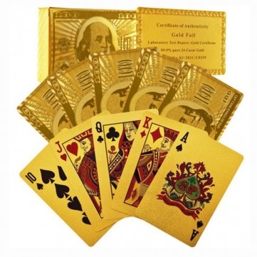 Certifié Pur 24 carats feuille d'or plaqué Poker Cartes cadeau parfait Certifié Pur 24 carats feuille d'or plaqué Poker Cartes cadeau parfait