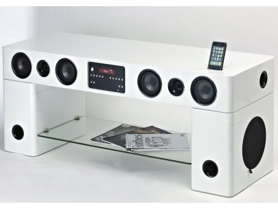 Meuble TV Home Cinéma intégré WATTS - Blanc Meuble TV Home Cinéma intégré WATTS - Blanc