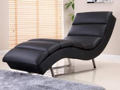 Chaise longue POKY en simili - noir Chaise longue POKY en simili - noir