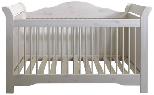 Steens Group 3306070013000F Lotta Lit pour Bébé Pin Chaulé Blanc 156 x 76,4 x 99 cm Steens Group 3306070013000F Lotta Lit pour Bébé Pin Chaulé Blanc 156 x 76,4 x 99 cm