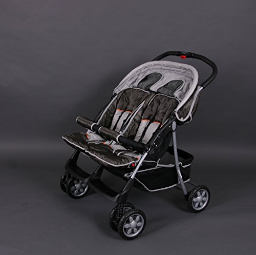 Poussette double twin marron Deluxe Tandem - BambinoWorld Poussette double twin marron Deluxe Tandem - BambinoWorld