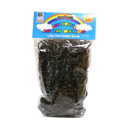 Loom Bandz - Rainbow Colours - Black 600 Count With Clips Loom Bandz - Rainbow Colours - Black 600 Count With Clips