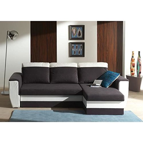 BRUGGES Canapé angle convertible gris/blanc BRUGGES Canapé angle convertible gris/blanc