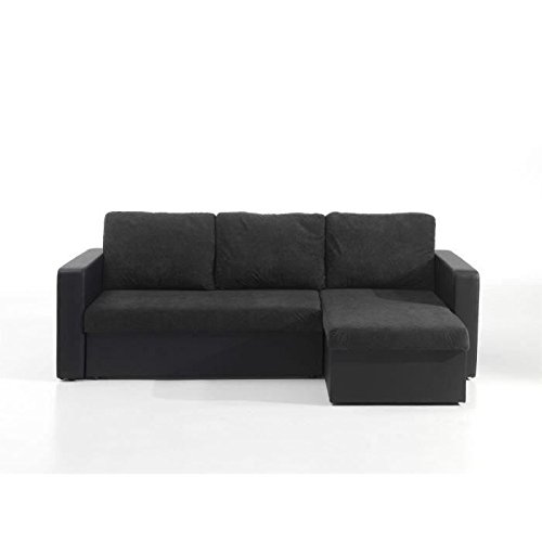 ECHO Canapé angle convertible bimatiere Noir ECHO Canapé angle convertible bimatiere Noir