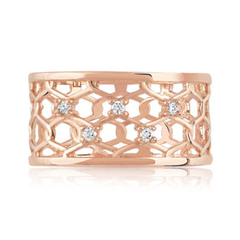 Bague plaqué or rose zirconia Bague plaqué or rose zirconia