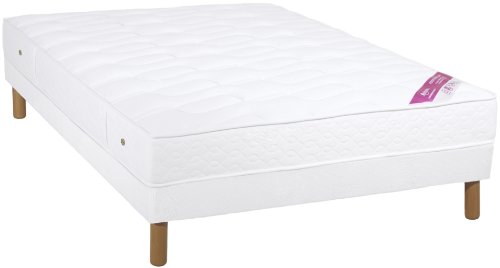 Relaxima 2103299 Matelas Ressort ensache Simmons Rio de Janeiro + Sommier Relaxima Santiago + 4 Pieds cylindriques - 140 x 190 cm Relaxima 2103299 Matelas Ressort ensache Simmons Rio de Janeiro + Sommier Relaxima Santiago + 4 Pieds cylindriques - 140 x 190 cm