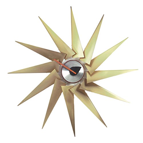 Vitra 201 255 01 Turbine Horloge murale cuivre et aluminium Doré/argent Diamètre 76,5 cm
