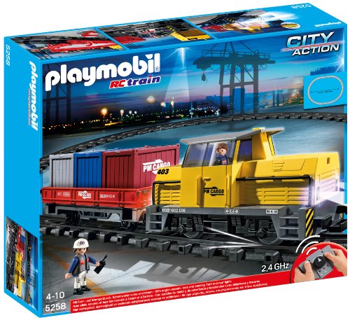 Playmobil - 5258 - Jeu de Construction - Train Porte-Conteneurs Radio-Commandé