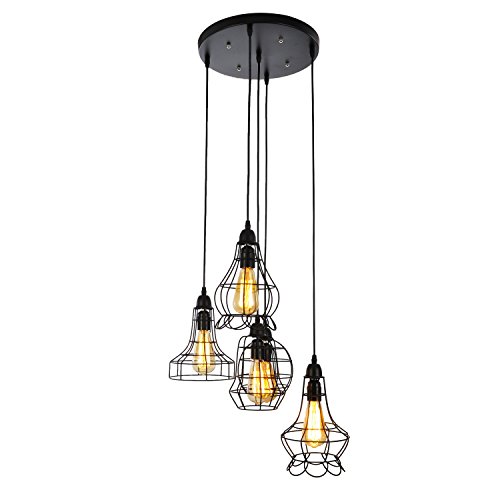 Unitary BRAND Lustre Vintage Grange E27 5x40W Peint Unitary BRAND Lustre Vintage Grange E27 5x40W Peint