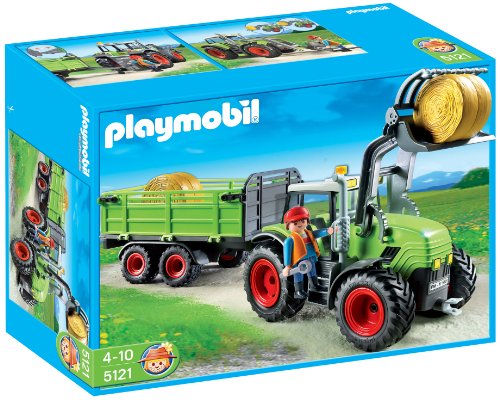 Playmobil - 5121 - Jeu de construction - Grand tracteur avec remorque