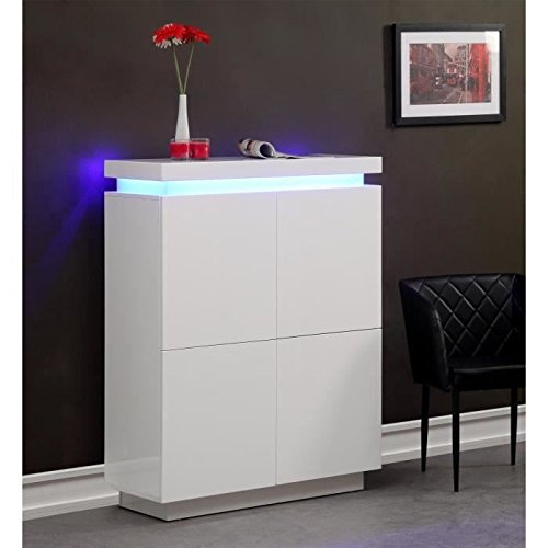FLASH Buffet haut blanc laqué avec led bleue FLASH Buffet haut blanc laqué avec led bleue