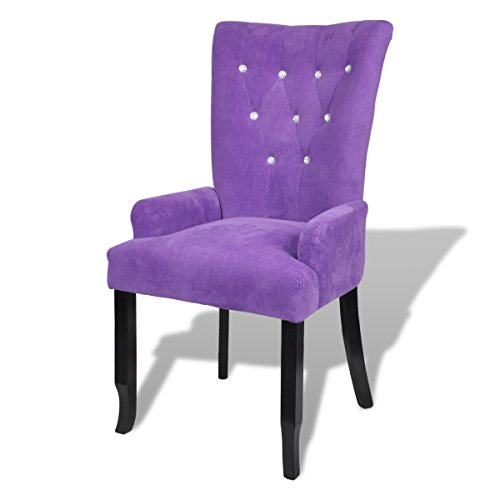 Chaise capitonnée velours violet 54 x 56 x 106 cm Chaise capitonnée velours violet 54 x 56 x 106 cm