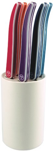 Laguiole Production 445360 Bloc Blanc de 6 Couteaux Steak Duo Acier Inox Multicolore Laguiole Production 445360 Bloc Blanc de 6 Couteaux Steak Duo Acier Inox Multicolore