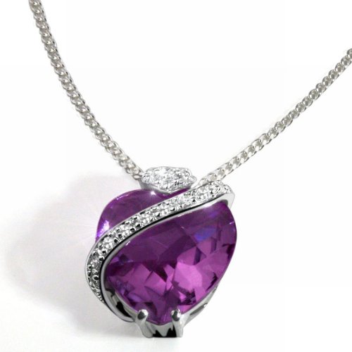 Goldmaid - Fa C836S - Coeur - Collier Femme avec pendentif - Argent fin 925/1000 7.2 Gr - Oxyde de Zirconium - Amethyste - 45 cm Goldmaid - Fa C836S - Coeur - Collier Femme avec pendentif - Argent fin 925/1000 7.2 Gr - Oxyde de Zirconium - Amethyste - 45 cm
