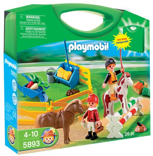 Playmobil - 5893 - Jeu de Construction - Valisette Cavaliers et Poneys Playmobil - 5893 - Jeu de Construction - Valisette Cavaliers et Poneys