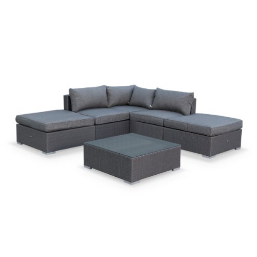 Fabriquer Une Table De Jardin Avec Une Palette : Salon de jardin en résine tressée Milano Gris & Coussins gris Fabriquer Une Table De Jardin Avec Une Palette : Salon de jardin en résine tressée Milano Gris & Coussins gris