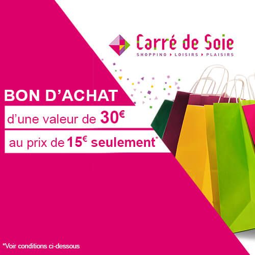 Carte Cadeau 15€ = 30€ - Centre Commercial Carré de Soie Carte Cadeau 15€ = 30€ - Centre Commercial Carré de Soie