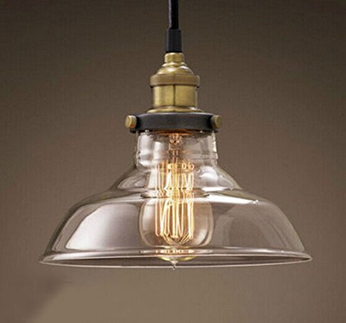 Unitary BRAND Suspension En Verre Clair E27 1x60W Peint Unitary BRAND Suspension En Verre Clair E27 1x60W Peint