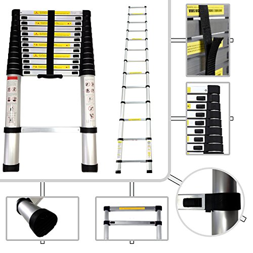 Sotech - Echelle Télescopique PRO de 87cm à 3.80 mètres en Aluminium - Norme EN131 Sotech - Echelle Télescopique PRO de 87cm à 3.80 mètres en Aluminium - Norme EN131