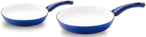Bialetti Aeternum - Bialetti Ceramic Ok Easy Set 2 Poêles 24/28 Cm, Revêtement céramique, bleu, Ø 24-28 cm Bialetti Aeternum - Bialetti Ceramic Ok Easy Set 2 Poêles 24/28 Cm, Revêtement céramique, bleu, Ø 24-28 cm