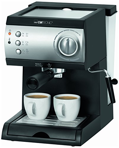 Clatronic ES3584 Cafetière/Expresso/Cappuccino Acier/Noir Clatronic ES3584 Cafetière/Expresso/Cappuccino Acier/Noir