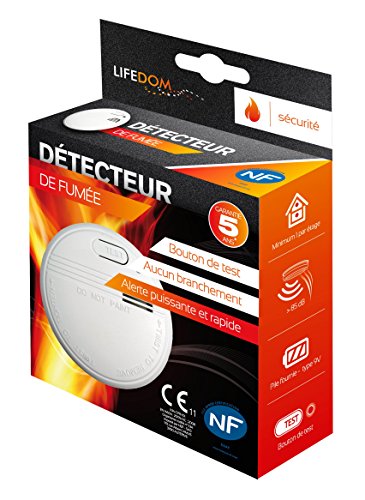 Lifedom - Détecteur de fumée NF & EN14604- Garantie 5 et livré avec pile et accessoires Lifedom - Détecteur de fumée NF & EN14604- Garantie 5 et livré avec pile et accessoires