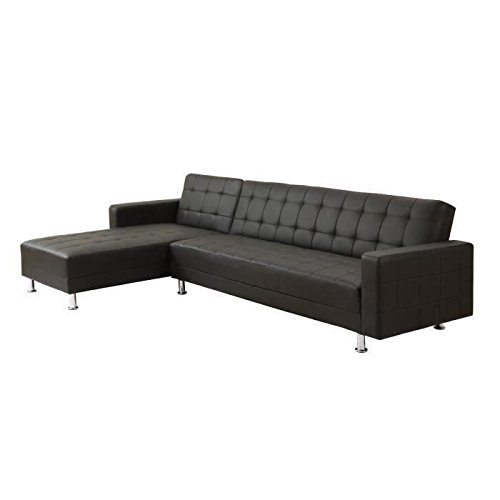 LUXURY Canapé d'angle convertible/réversible noir LUXURY Canapé d'angle convertible/réversible noir