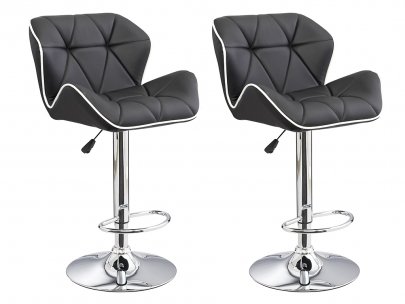 Lot de 2 tabourets de bar CHRISTI II - Simili - Coloris noir Lot de 2 tabourets de bar CHRISTI II - Simili - Coloris noir