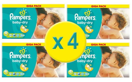 480 Couches Pampers Baby Dry Taille 4 Giga Pack