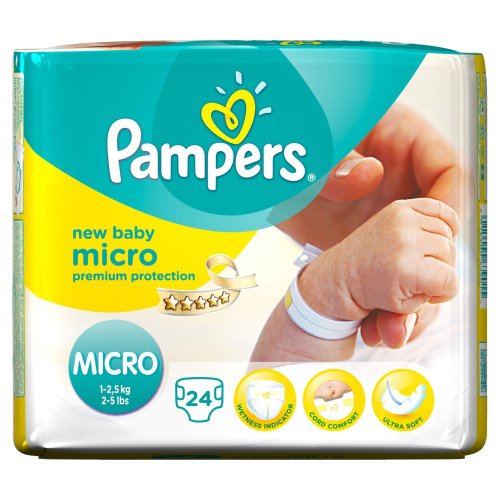 Pampers - 81374899 - New Baby Couches - Taille Micro - 1-2,5 kg - Paquet x 24 Couches