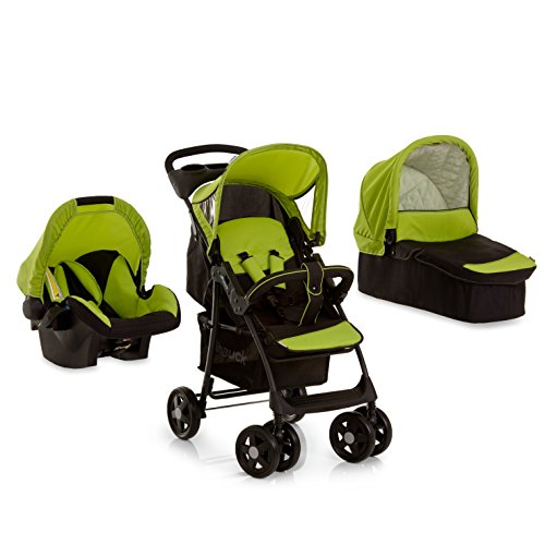 Hauck Kinderwagenset Stroller Set Shopper Trio Set inkl. Wanne. Zero Plus Caviar/Kiwi