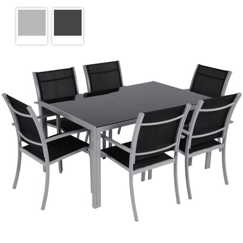 Salon de jardin terrasse - gris clair - en acier - chaises 56 x 62 x 88 cm - Table 140 x 90 x 72 cm - DIVERSES COULEURS AU CHOIX Salon de jardin terrasse - gris clair - en acier - chaises 56 x 62 x 88 cm - Table 140 x 90 x 72 cm - DIVERSES COULEURS AU CHOIX