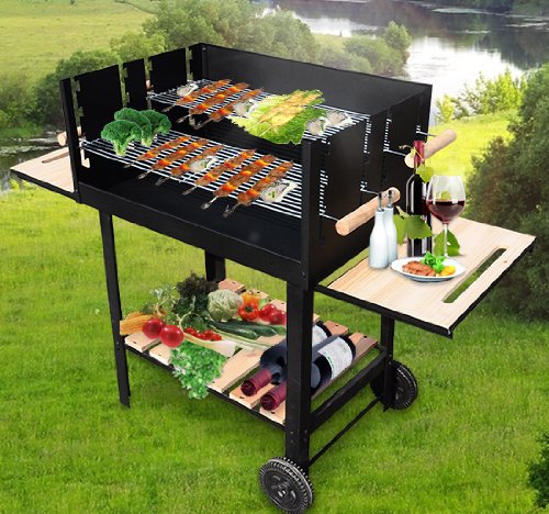 BBQ GRILLE BARBECUE À CHARBON CHARIOT CUISINE DE JARDIN NEUF 31 BBQ GRILLE BARBECUE À CHARBON CHARIOT CUISINE DE JARDIN NEUF 31