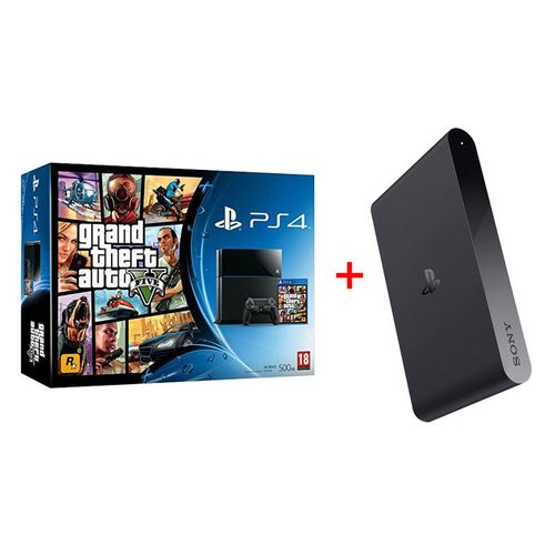 Sony PlayStation 4 avec GTA V et PlayStation TV avec coupon de téléchargement d'un jeu