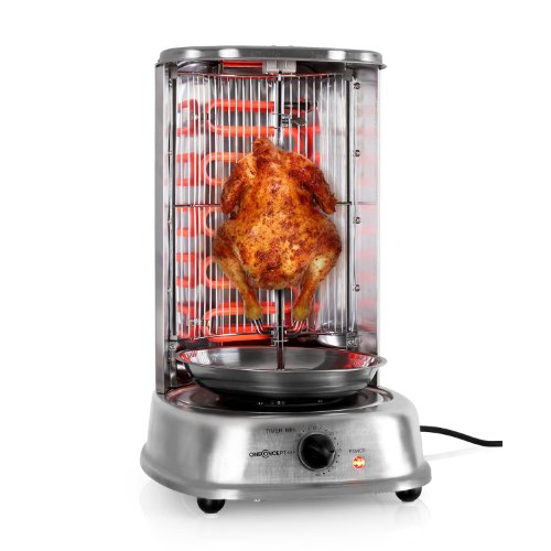 oneConcept Kebab Master - Grill vertical rotatif pour döner kebap, poulet rôti ou brochettes avec set de piques -argent oneConcept Kebab Master - Grill vertical rotatif pour döner kebap, poulet rôti ou brochettes avec set de piques -argent