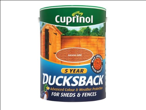 Cuprinol 5 Year Ducksback Lasure pour palissades et abris de jardin Autumn Gold 5 l Cuprinol 5 Year Ducksback Lasure pour palissades et abris de jardin Autumn Gold 5 l