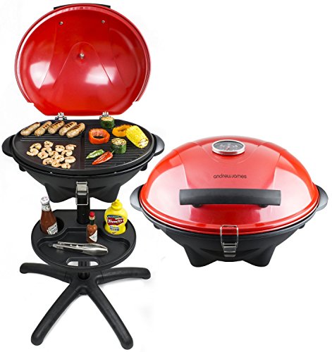 Andrew James - Barbecue Électrique En Rouge - Avec Thermomètre Circulaire Intégré - Idéal Pour L'Usage À L'intérieur Et À L'Extérieur Pendant Toute L'Année - 2 Ans Garantie Andrew James - Barbecue Électrique En Rouge - Avec Thermomètre Circulaire Intégré - Idéal Pour L'Usage À L'intérieur Et À L'Extérieur Pendant Toute L'Année - 2 Ans Garantie