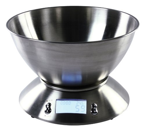 König HC-KS32 Balance culinaire numérique avec saladier en acier inoxydable et affichage de la température König HC-KS32 Balance culinaire numérique avec saladier en acier inoxydable et affichage de la température