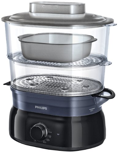Philips - HD9116/00 - Cuiseur vapeur électrique, 900 watts, Noir Philips - HD9116/00 - Cuiseur vapeur électrique, 900 watts, Noir