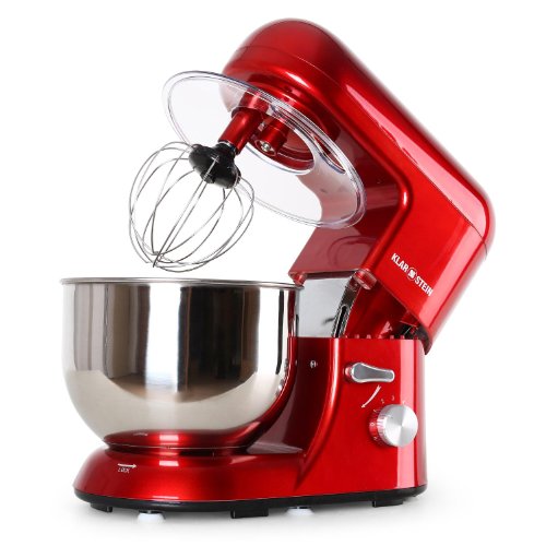 Klarstein Bella Rossa - Robot de cuisine multifonction - robot patissier tout-en-un : fouet, pétrin, crochet... (1200W, bol mélangeur en inox de 5L, 6 vitesses) - rouge Klarstein Bella Rossa - Robot de cuisine multifonction - robot patissier tout-en-un : fouet, pétrin, crochet... (1200W, bol mélangeur en inox de 5L, 6 vitesses) - rouge